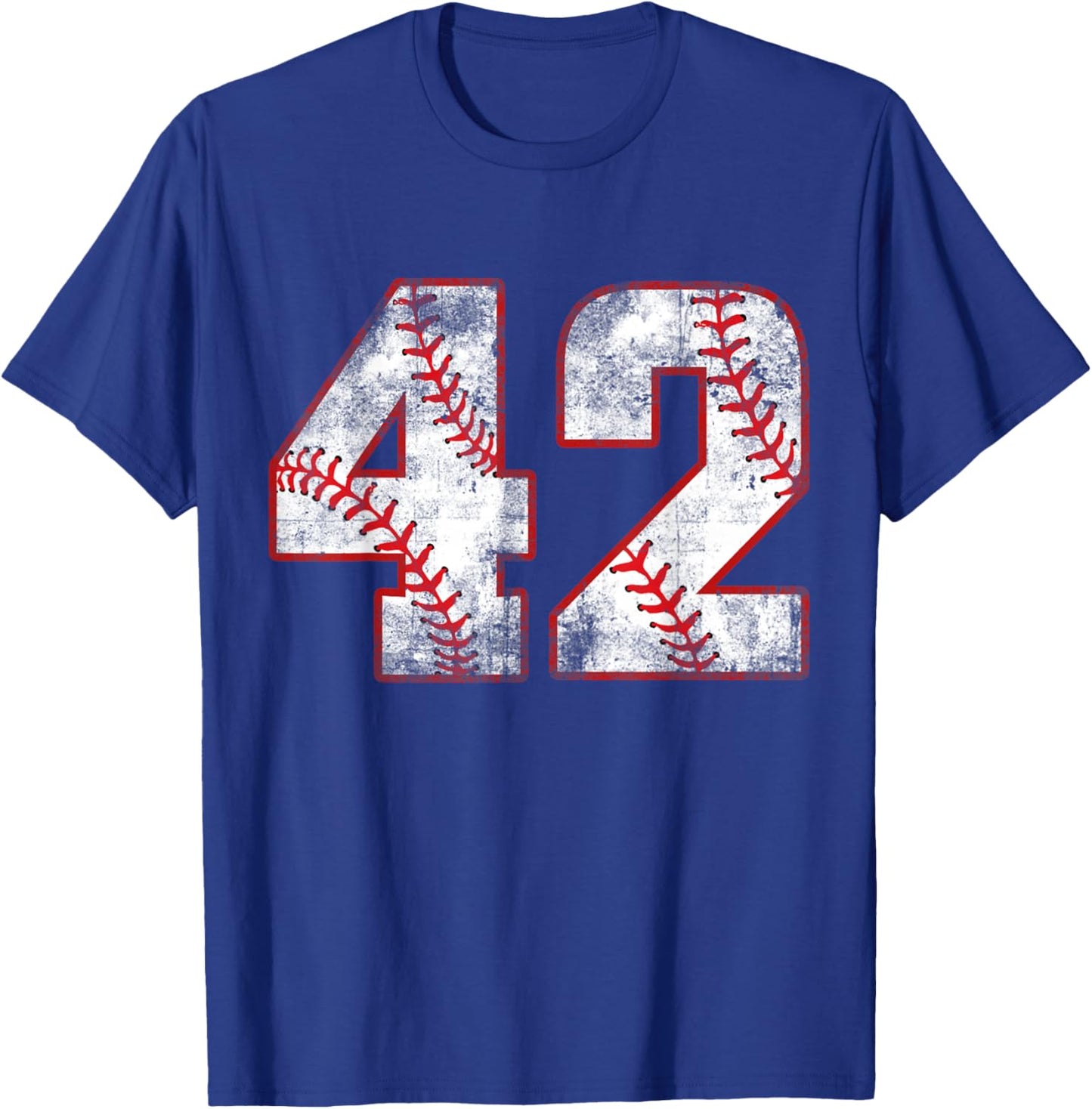 Vintage Baseball 42 Jersey Number T-Shirt - T-Shirt | Royal