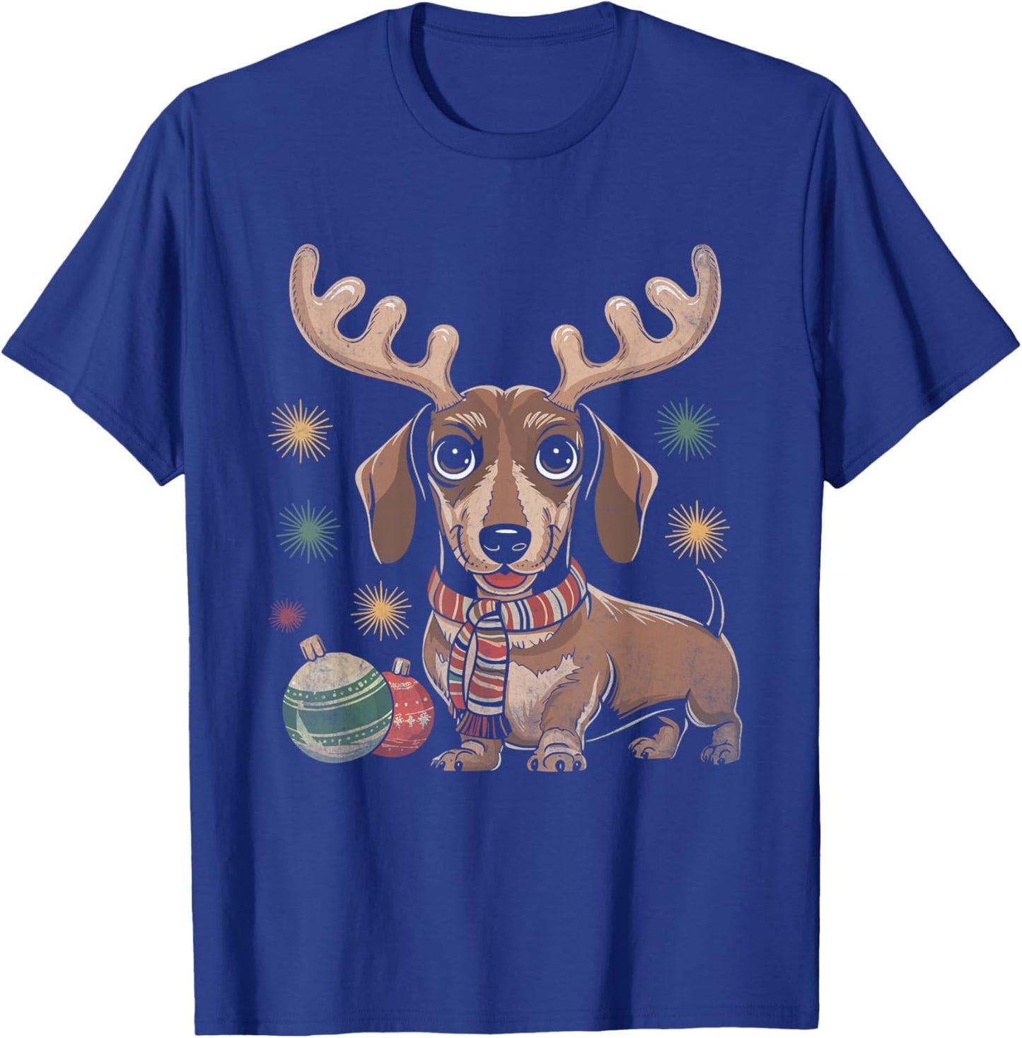 Dachshund Reindeer Christmas Dog Puppy Lover X-mas Holiday T-Shirt - T-Shirt | Royal