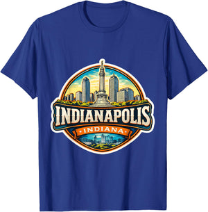 Indianapolis Indiana Souvenir City State Capital Memorabilia T-Shirt - T-Shirt | Royal