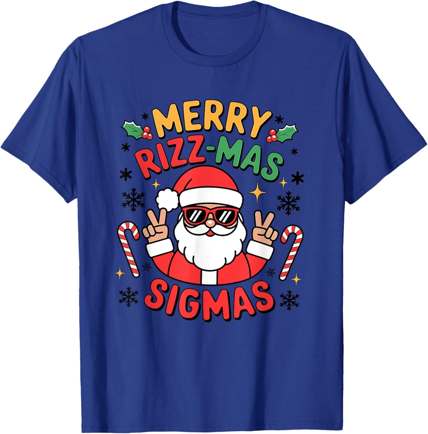 Merry Rizzmas Sigmas Funny Christmas T-Shirt - T-Shirt | Royal