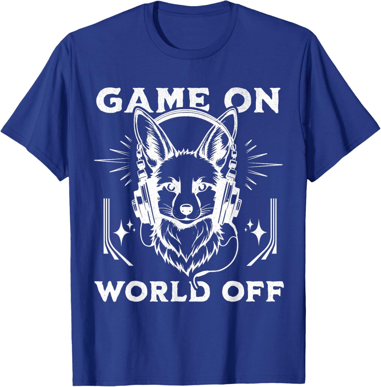 Funny Video Game On World Off Gamer Fox and Boys T-Shirt - T-Shirt | Royal