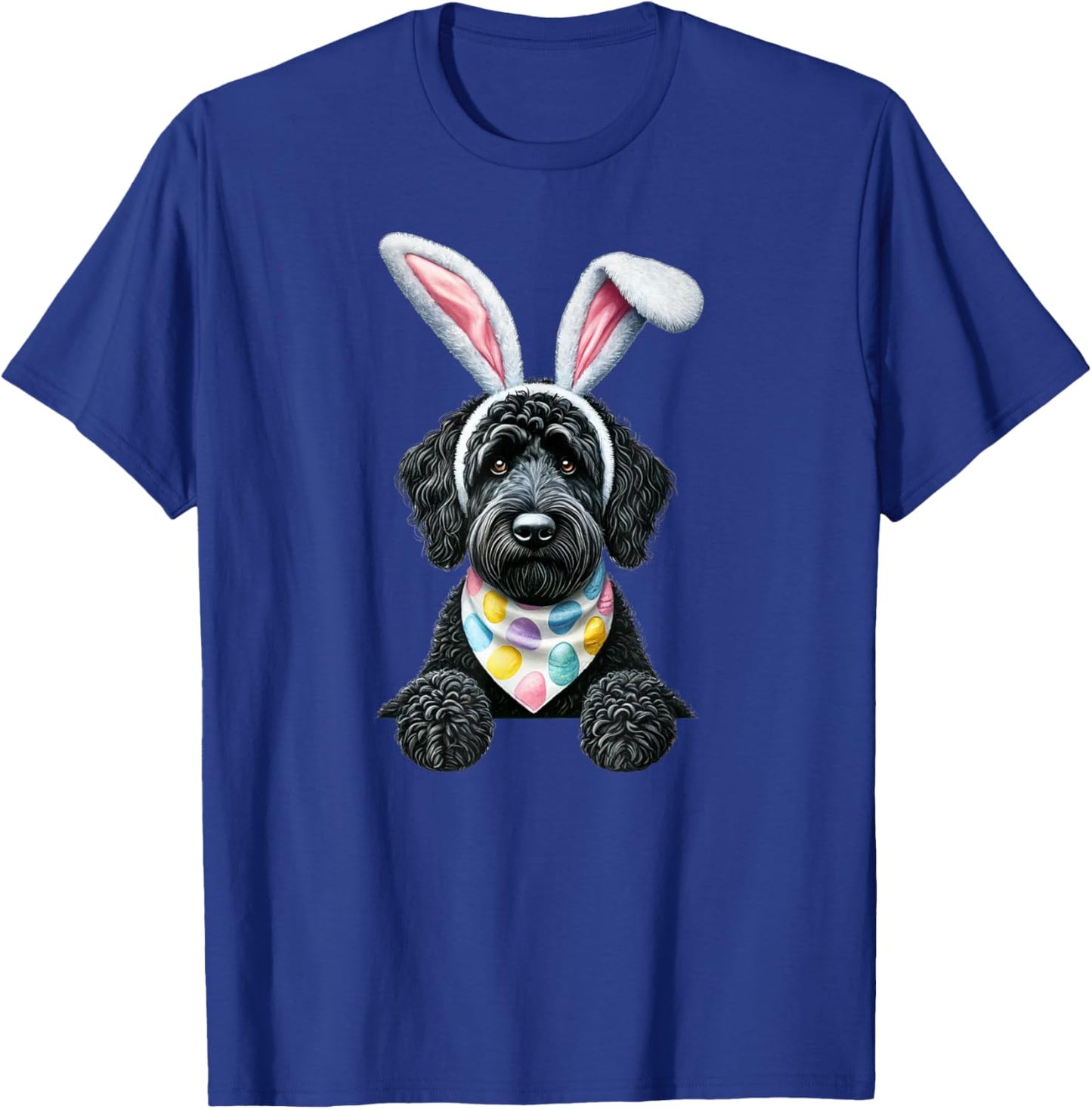 Easter Dog Bunny Spring Goldendoodle Dog Easter Egg Hunting T-Shirt - T-Shirt | Royal