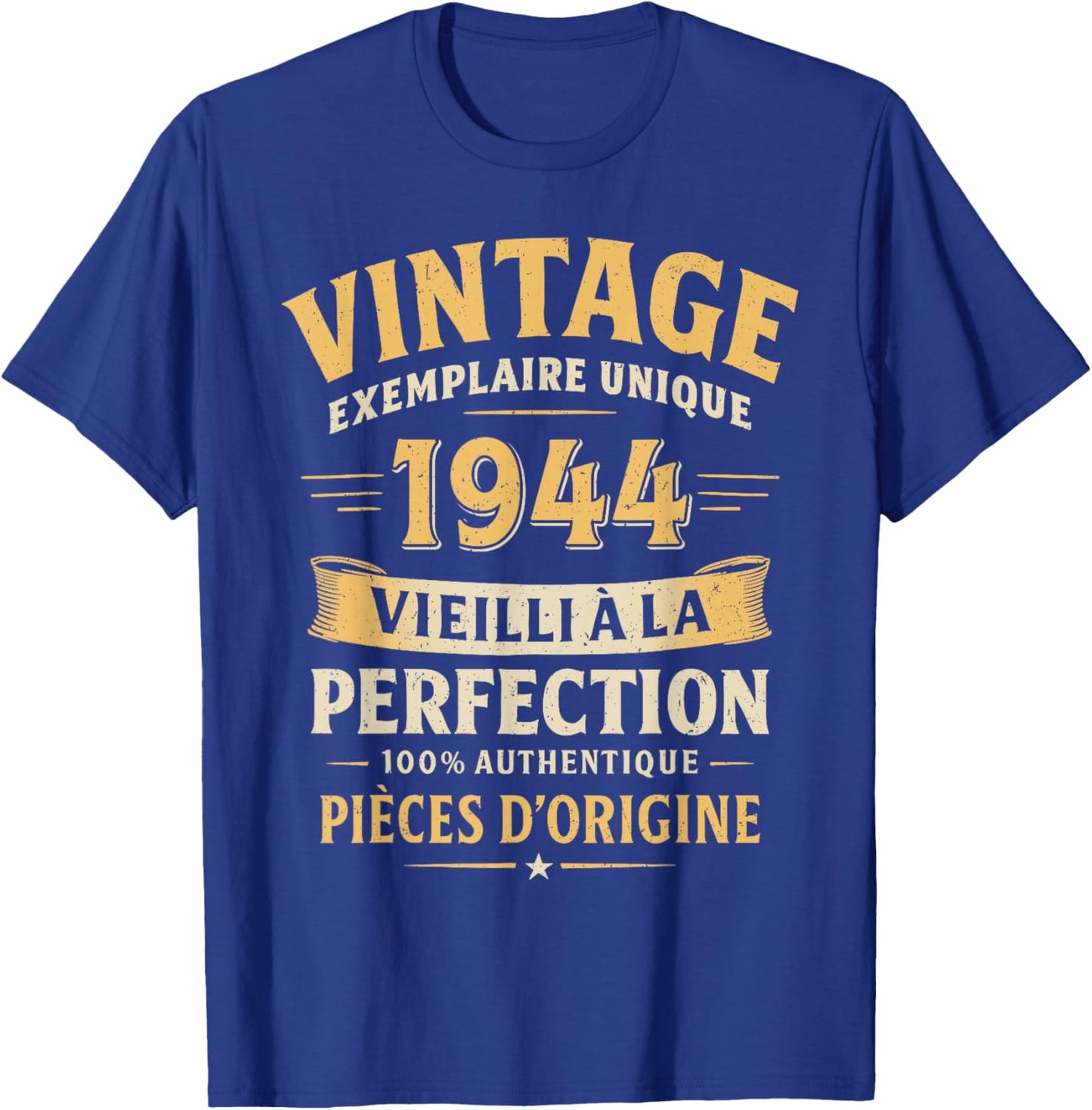 Birthday Gift 82 Years Humor Vintage 1944 82 Years Man T-Shirt - T-Shirt | Royal