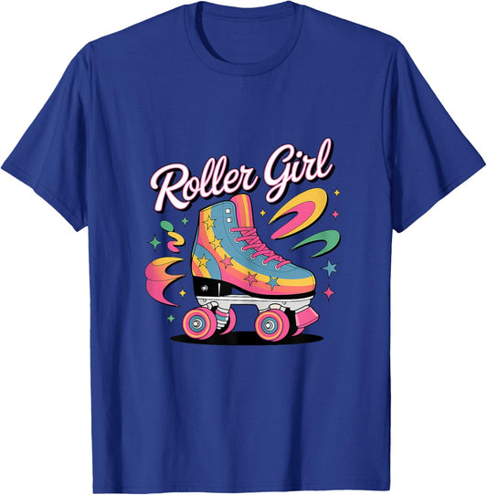 Roller Girl Skater Roller Skating 70s 90s 80's Roller Skates T-Shirt - T-Shirt | Royal