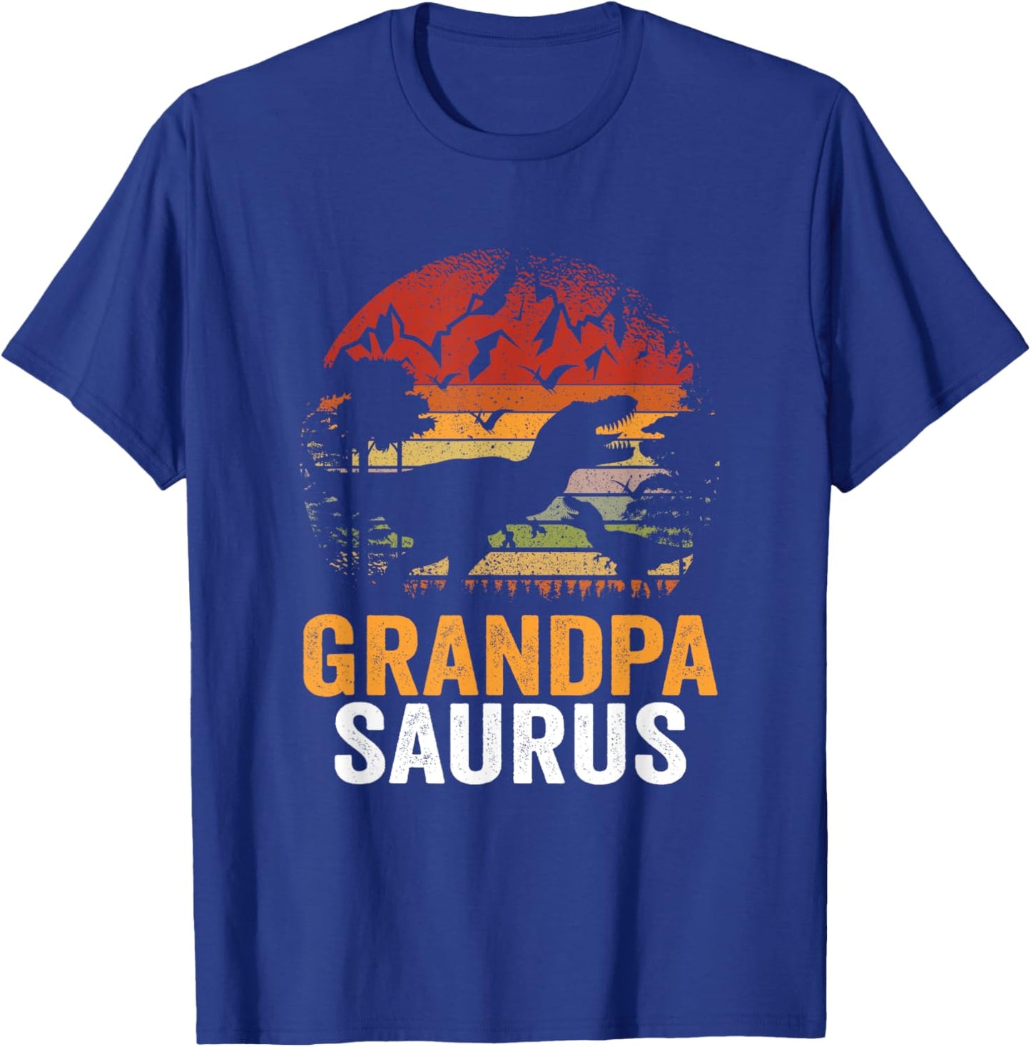 Grandpasaurus T Rex Dinosaur Grandpa Saurus Family Matching T-Shirt - T-Shirt | Royal