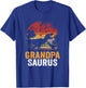 Grandpasaurus T Rex Dinosaur Grandpa Saurus Family Matching T-Shirt - T-Shirt | Royal