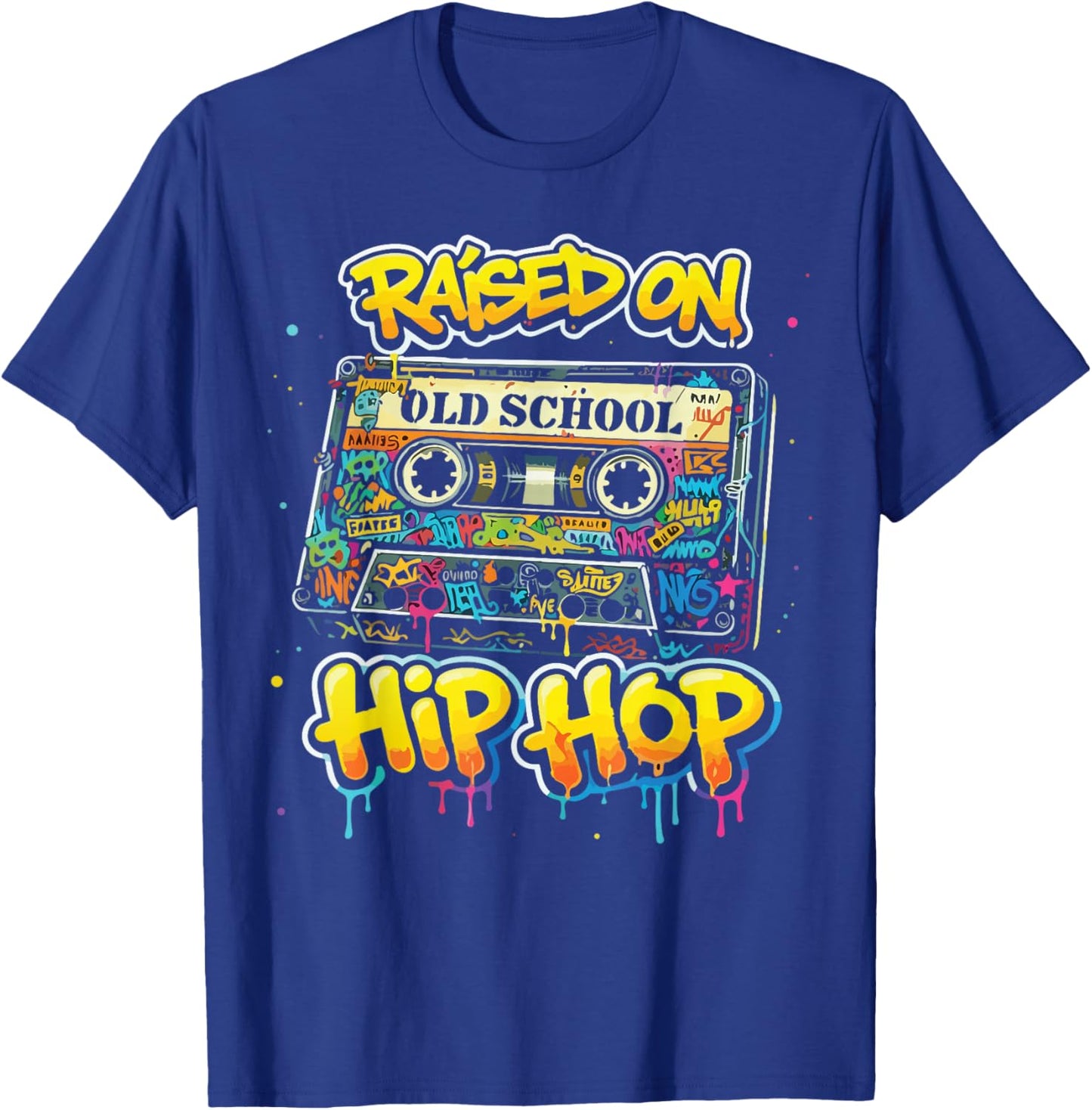 Raised on Old School Hip Hop Kassette Retro Rap Motiv T-Shirt - T-Shirt | Royal