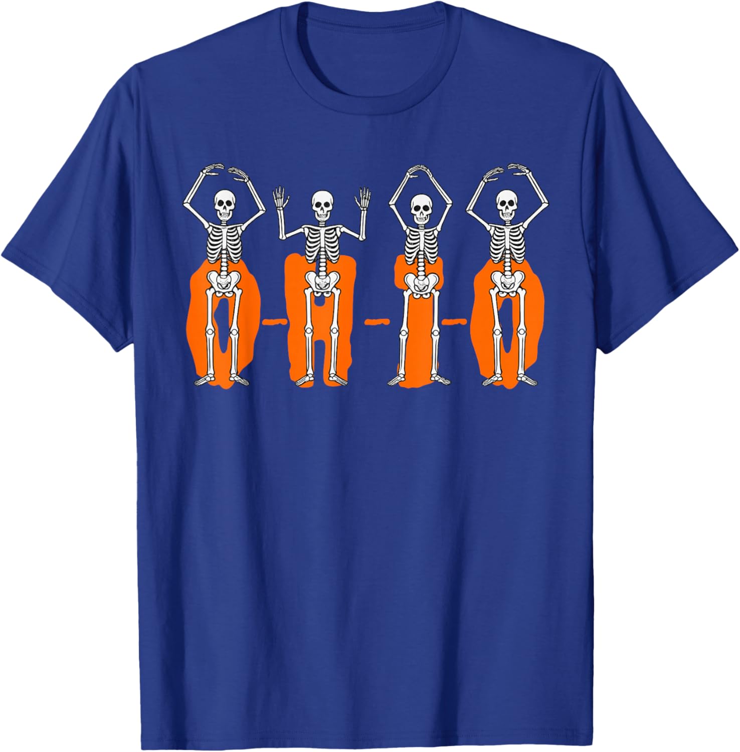 O-H-I-O State Funny Skeletons Ohio Vintage Halloween Costume T-Shirt - T-Shirt | Royal