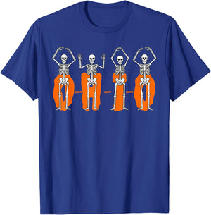 O-H-I-O State Funny Skeletons Ohio Vintage Halloween Costume T-Shirt - T-Shirt | Royal