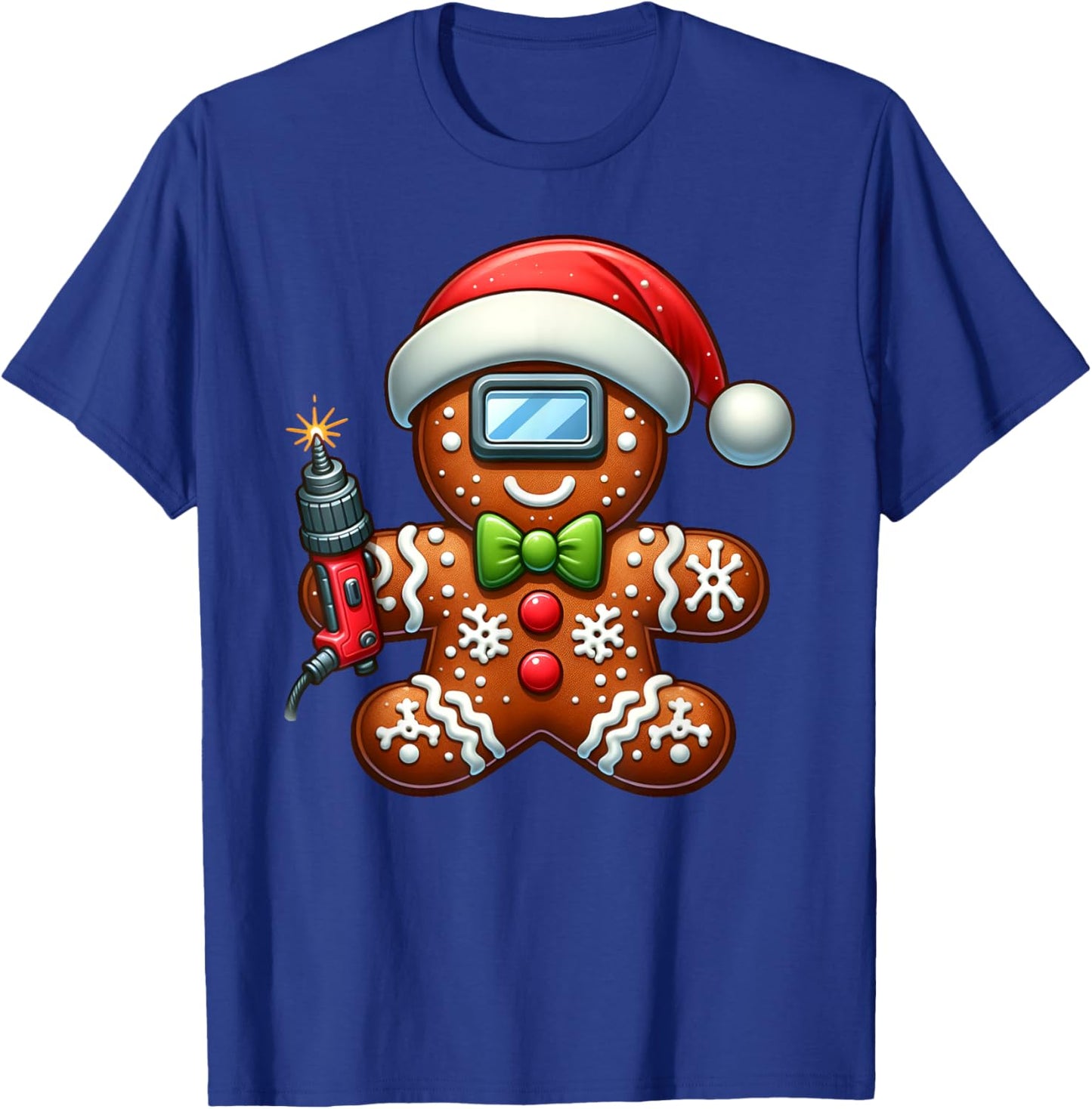 Funny Gingerbread Man Welder Christmas Kids T-Shirt - T-Shirt | Royal