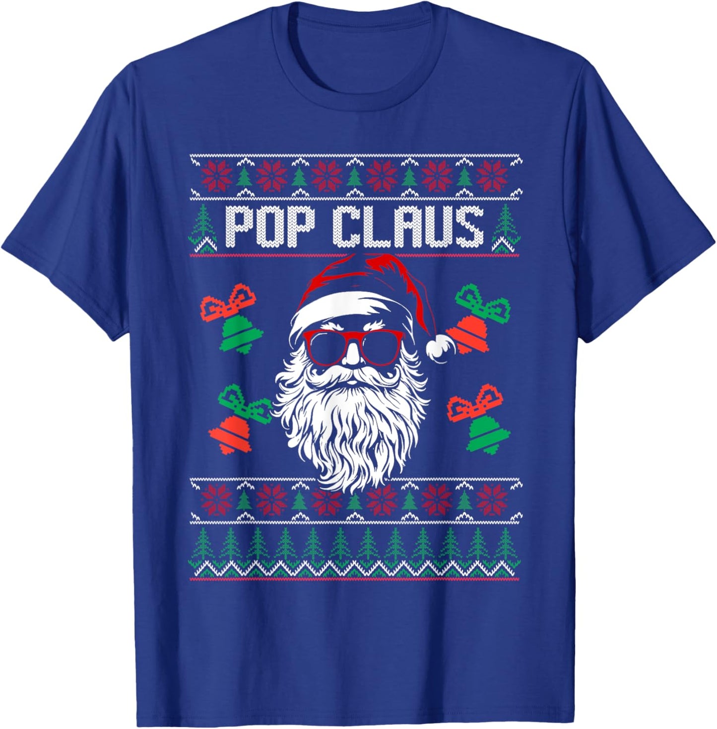 POP CLAUS Christmas Santa Claus Matching Family Pajamas T-Shirt - T-Shirt | Royal