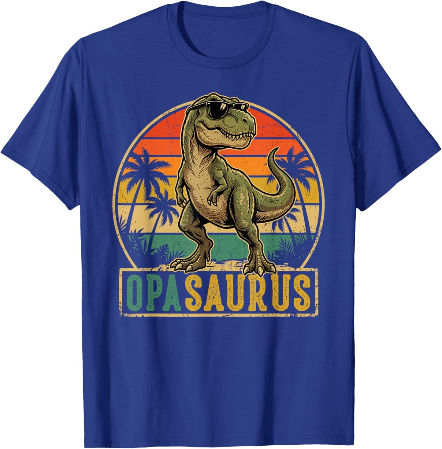 OPA Saurus Vintage T-Rex Dinosaur Fathers Day T-Shirt - T-Shirt | Royal