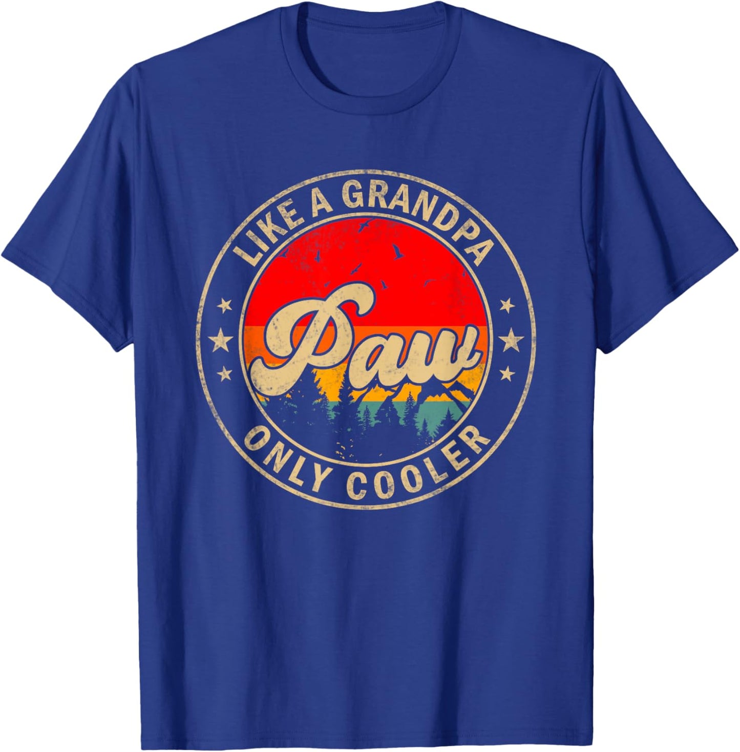 Paw Like A Grandpa Only Cooler Funny Papa Grandpa T-Shirt - T-Shirt | Royal