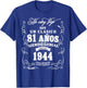 Vintage 81st Birthday Men Funny 1944 81 Birthday Spanish T-Shirt - T-Shirt | Royal