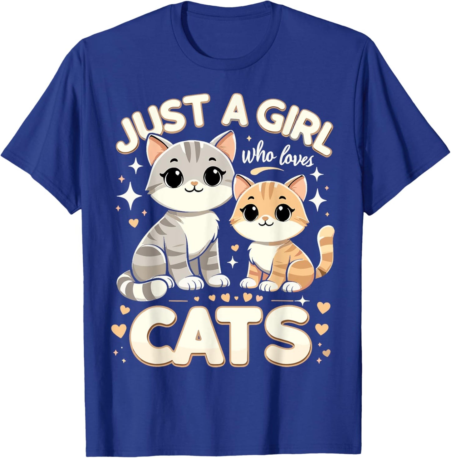Cute Cat Just A Girl Who Loves Cats T-Shirt - T-Shirt | Royal