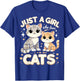 Cute Cat Just A Girl Who Loves Cats T-Shirt - T-Shirt | Royal