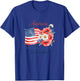 250 Years Since 1776 Patriotic Floral Flag T-Shirt - T-Shirt | Royal