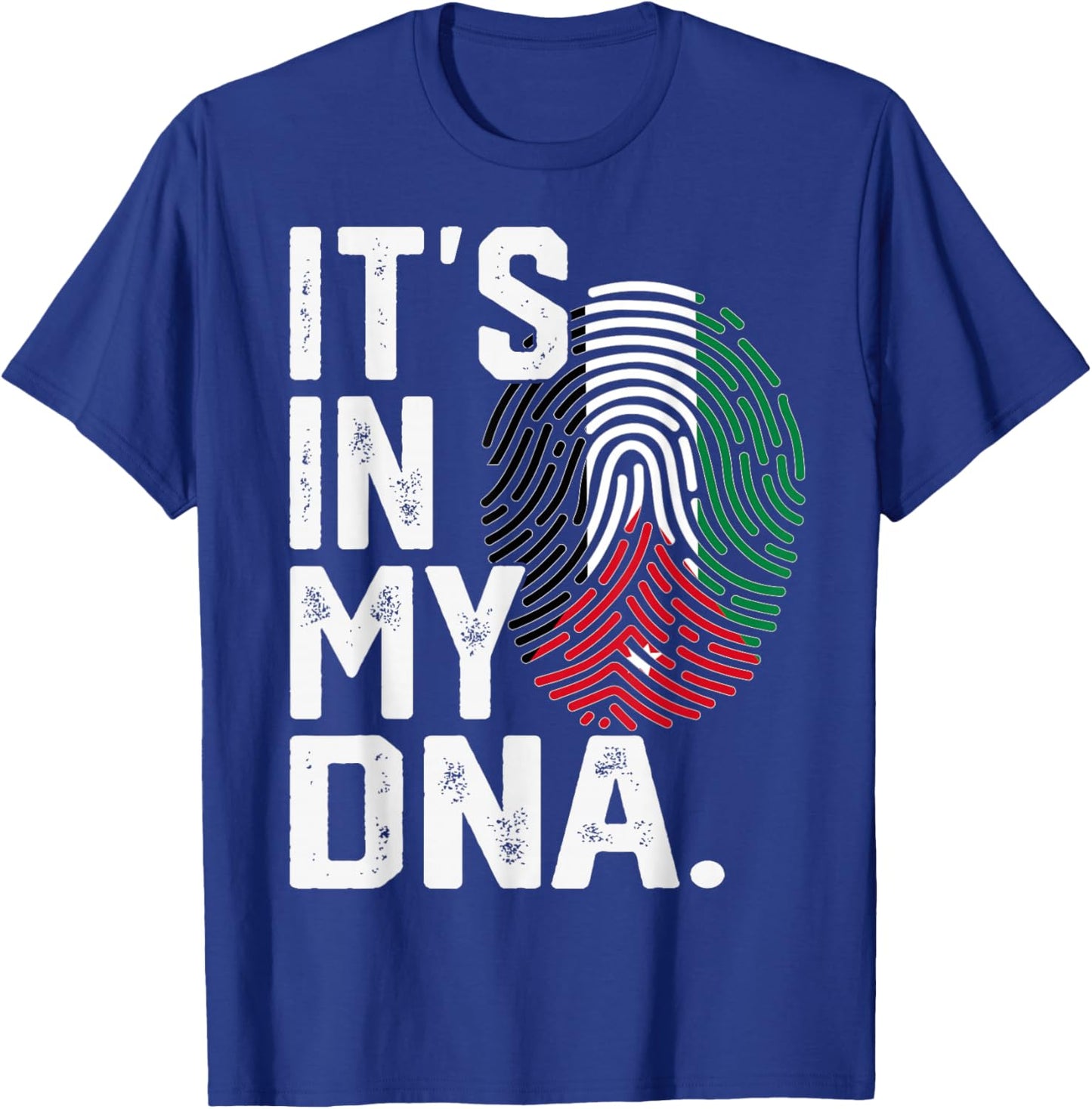 Jordan Roots Flag Fingerprint Graphic Patriotic T-Shirt - T-Shirt | Royal