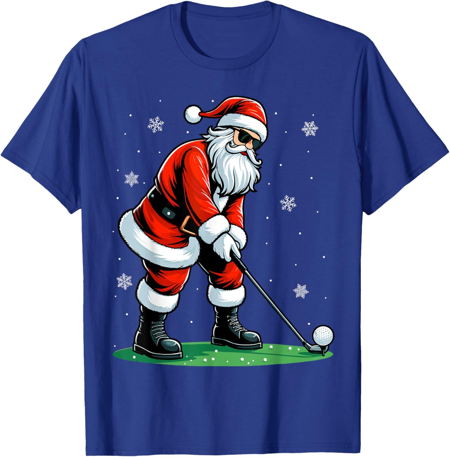 Christmas Golf Santa Golfer Xmas Funny Christmas Golfing T-Shirt - T-Shirt | Royal