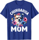 Watercolor Floral Chihuahua Mama Dog Lovers Mother's Day Women Kids T-Shirt - T-Shirt | Royal