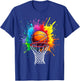 Basketball Hoop Color Art T-Shirt - T-Shirt | Royal