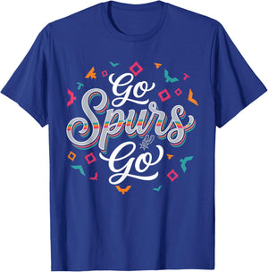 Go Spurs Go Basketball Season Game Day Basketball Fan T-Shirt - T-Shirt | Royal