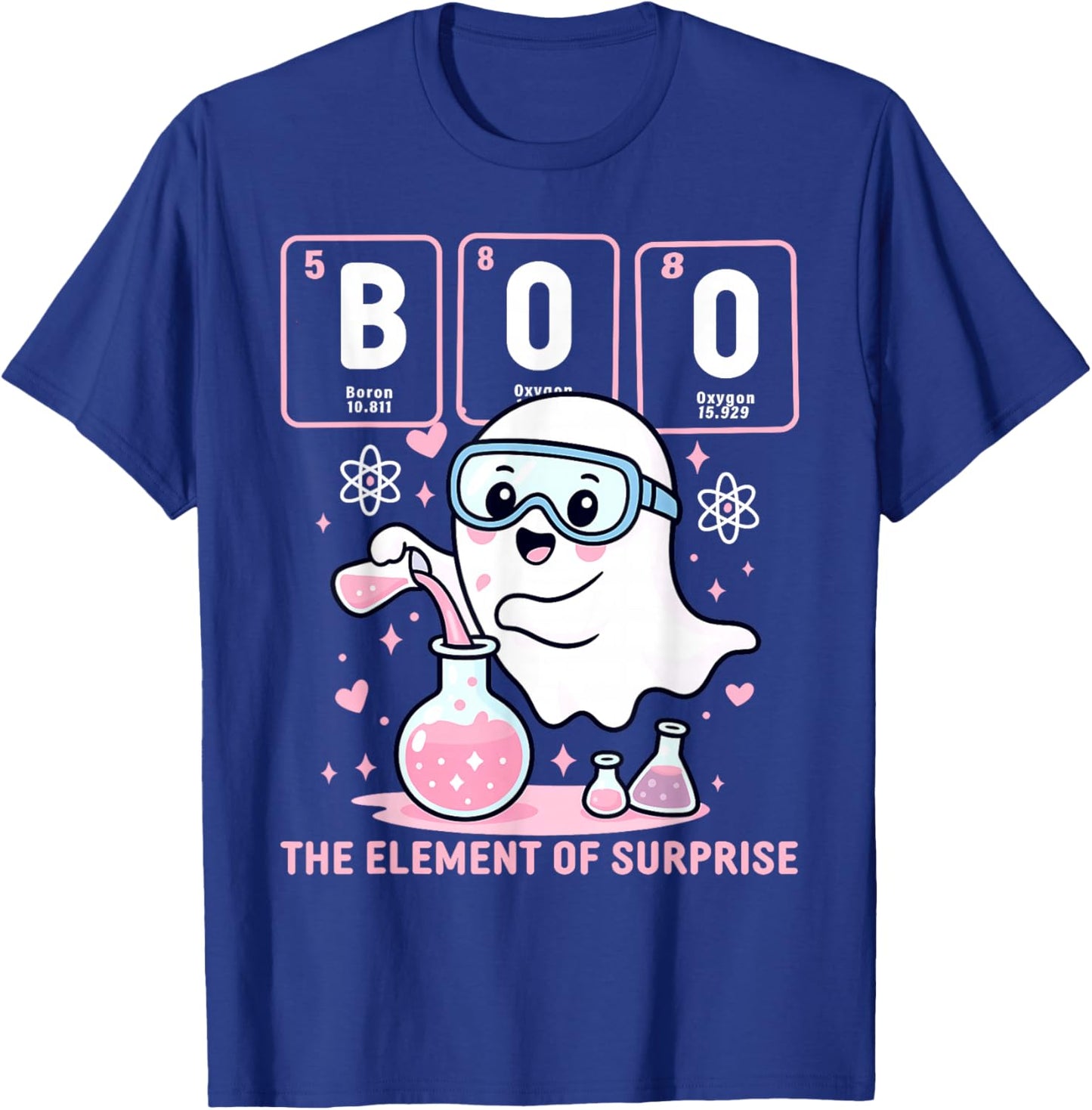 Chemistry Boo The Element of Surprise Halloween Men Women T-Shirt - T-Shirt | Royal