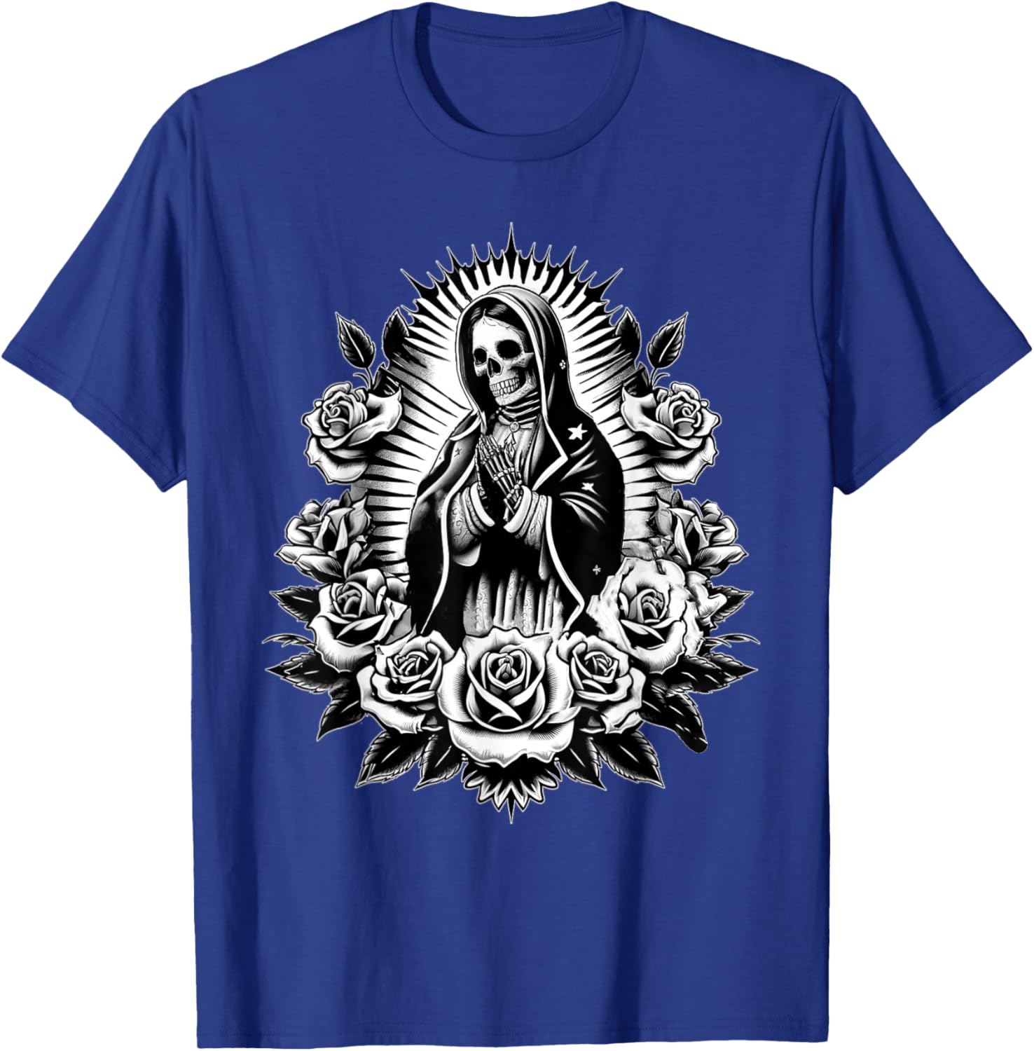 Santa Muerte Mexican Floral Saint Death T-Shirt - T-Shirt | Royal