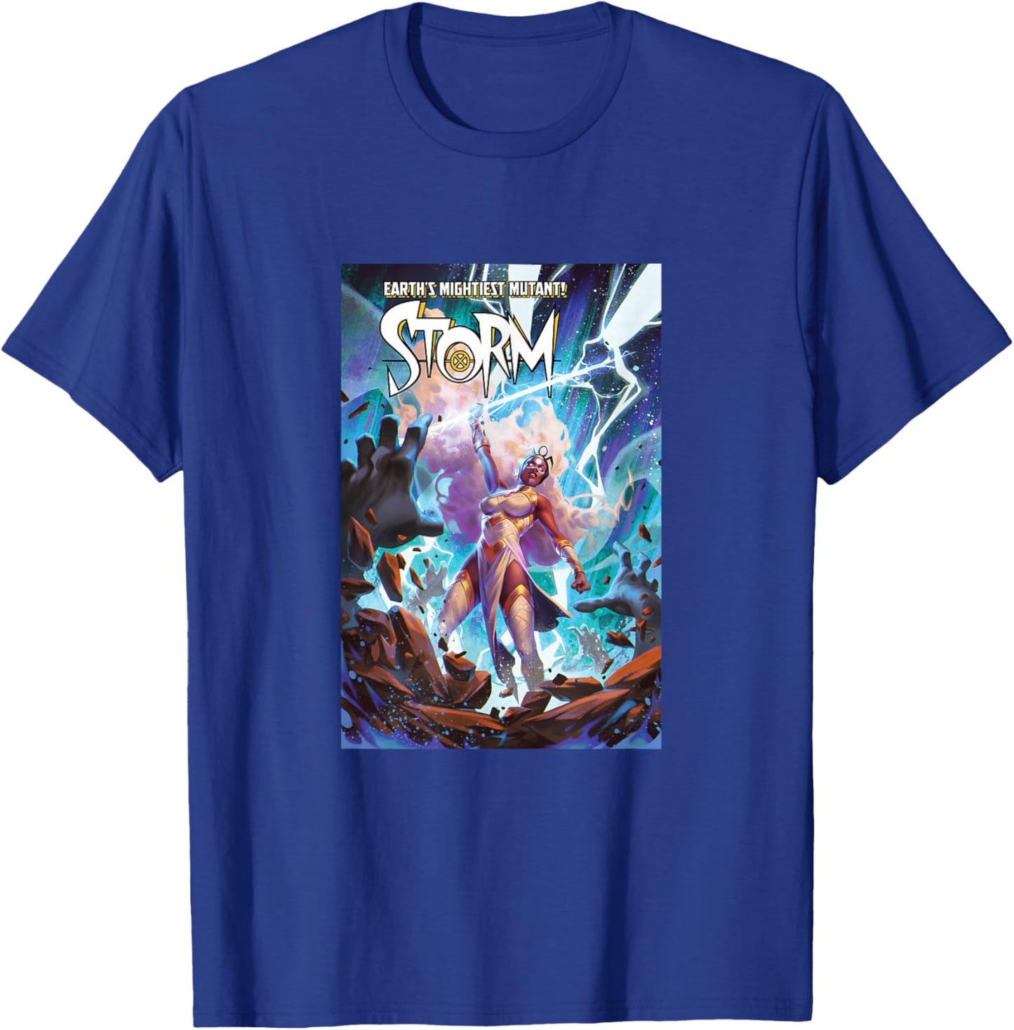 Marvel X-Men Earths Mightiest Mutant Storm Lightning Cover T-Shirt - T-Shirt | Royal