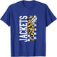 Fierce Yellow Jacket Half Mascot Design T-Shirt - T-Shirt | Royal