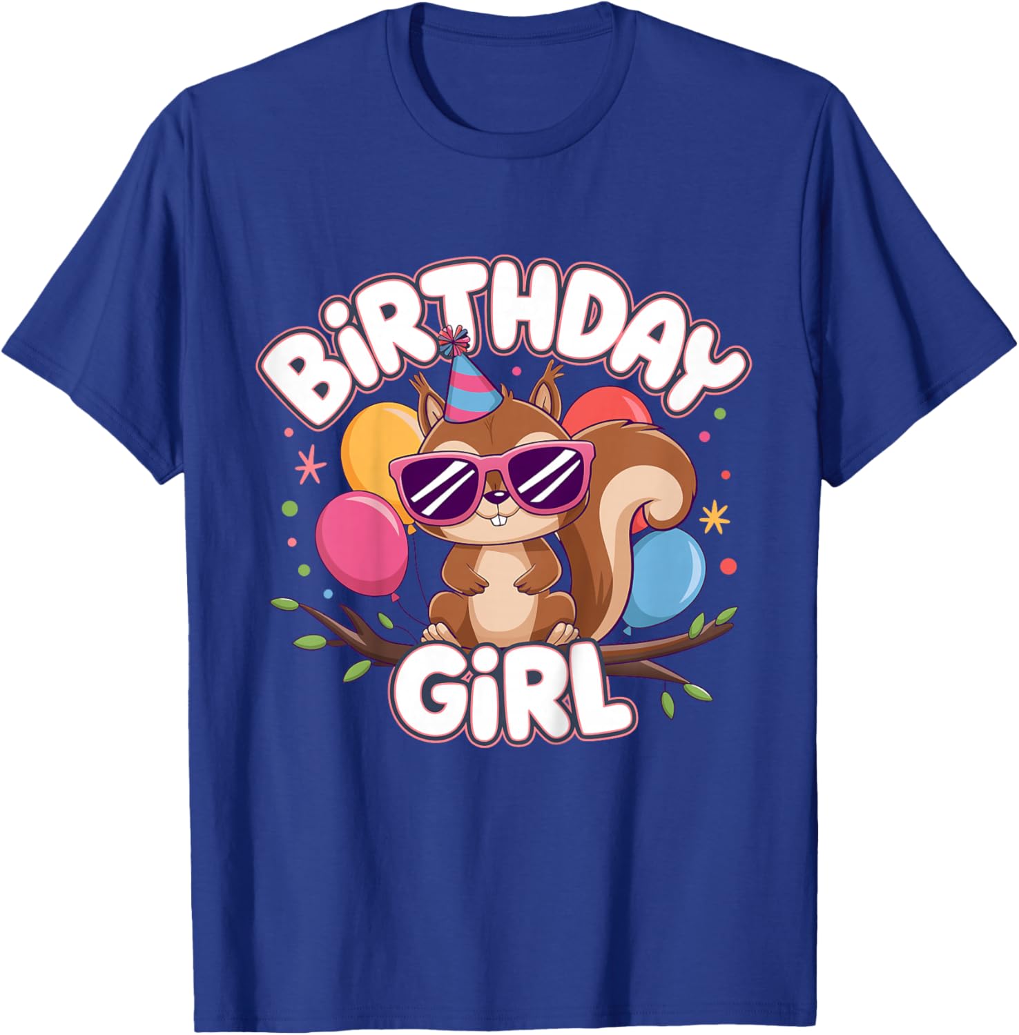 Kids Birthday Girl Squirrel Kids T-Shirt - T-Shirt | Royal