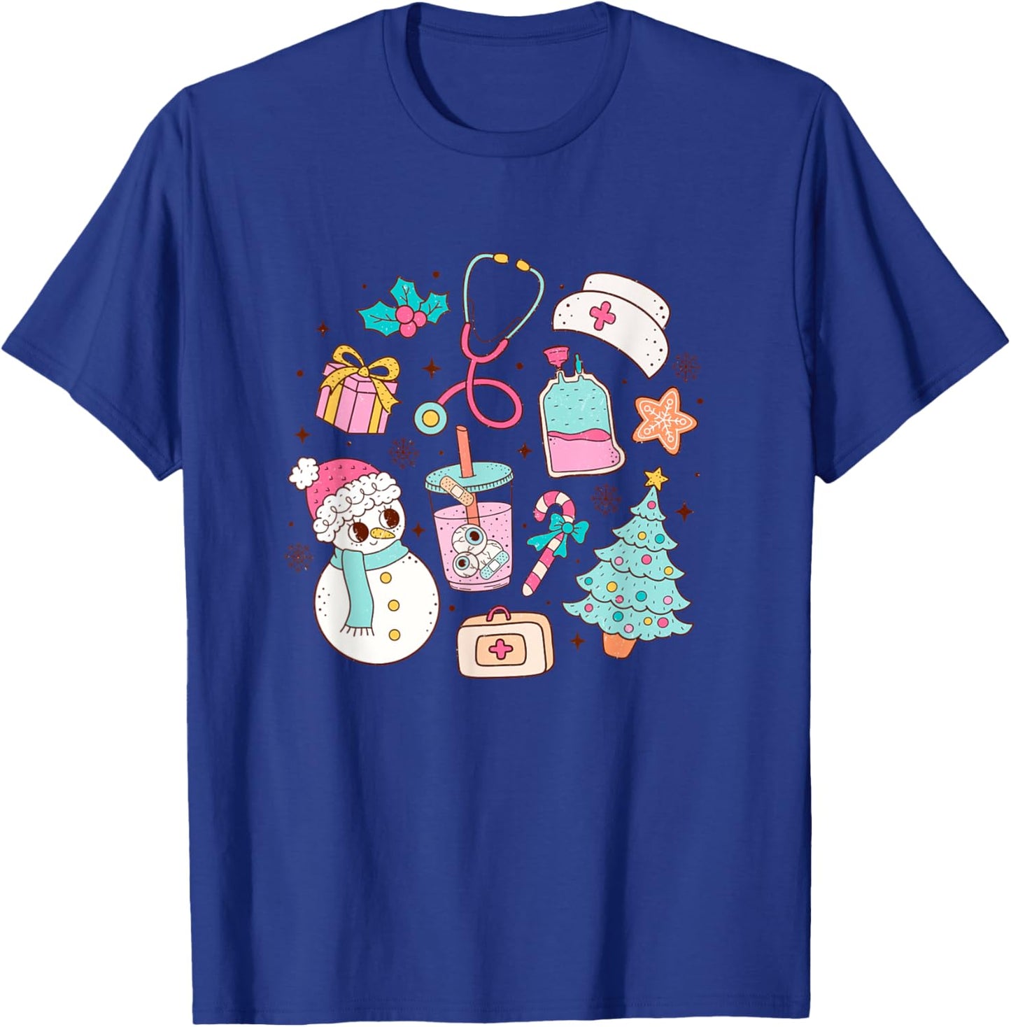 Cute Matching Christmas Nurse Medical T-Shirt - T-Shirt | Royal