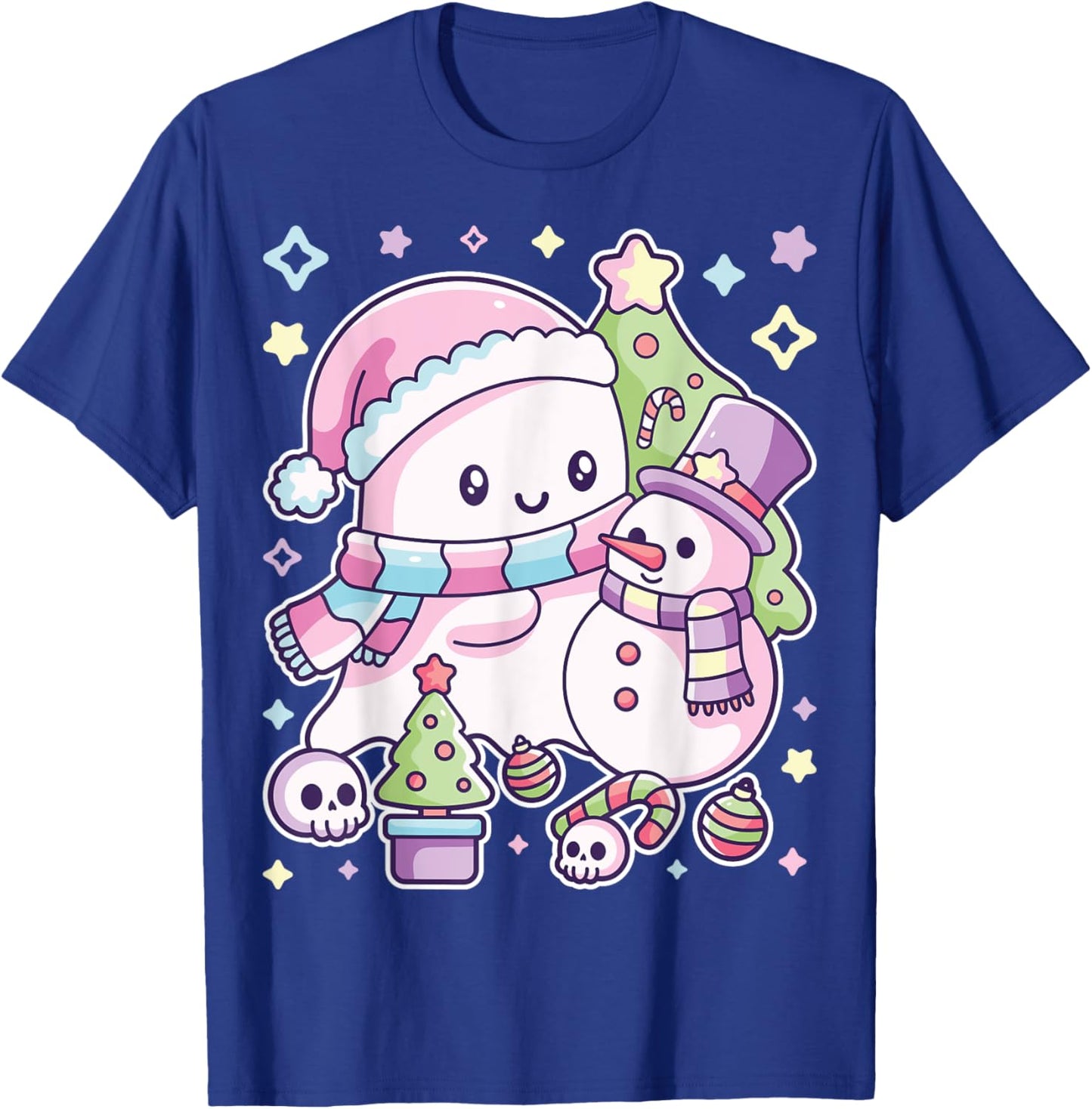 Christmas Ghost Lil Boo Xmas Girls Kids Toddler Pastel T-Shirt - T-Shirt | Royal