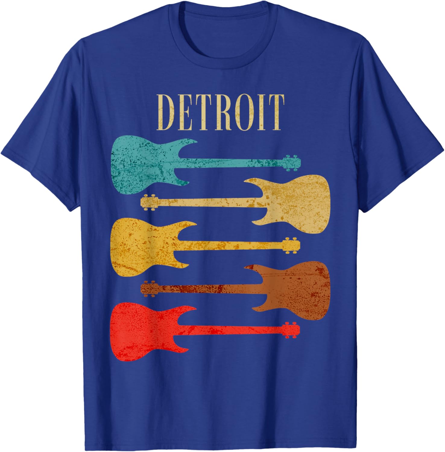 Detroit Concert Rock Music Festival Guitars Michigan T-Shirt - T-Shirt | Royal