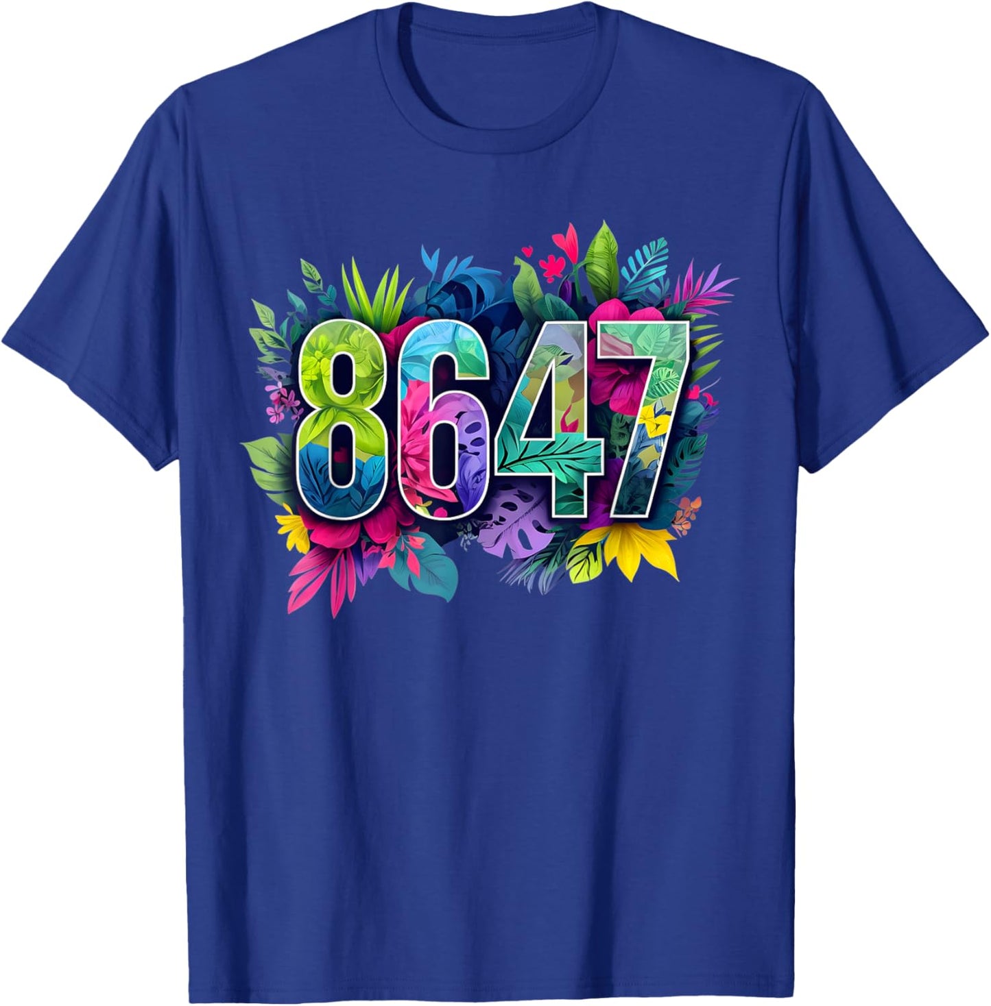 Anti Trump 8647 Floral Resist 86 47 Impeach Trump Impeach 47 T-Shirt - T-Shirt | Royal