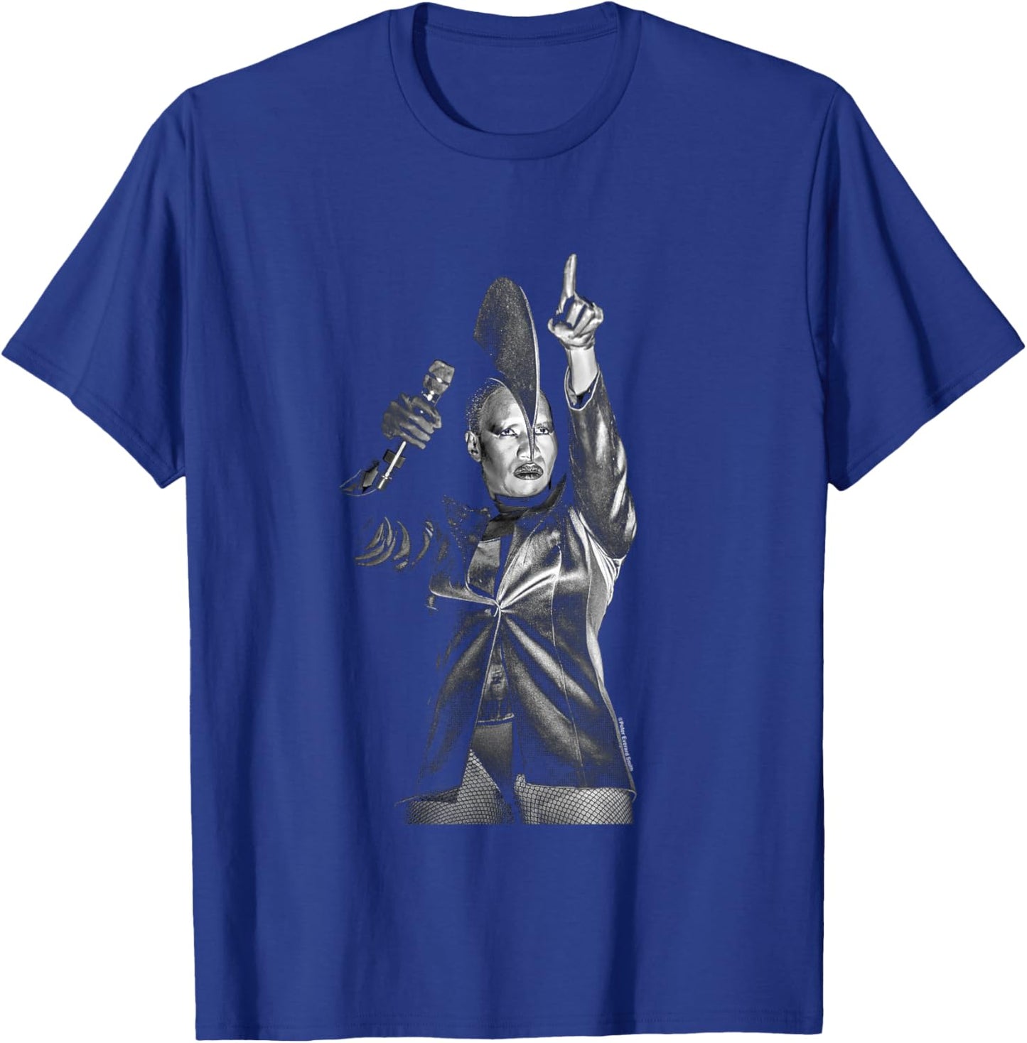 Grace Jones On Stage Black And White By Everard Smith T-Shirt - T-Shirt | Royal