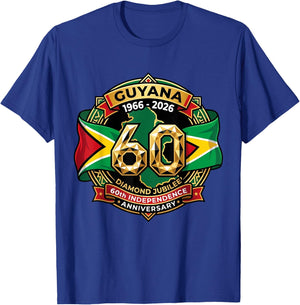 Celebrating 60 Years of Independence Guyana Diamond Jubilee T-Shirt - T-Shirt | Royal