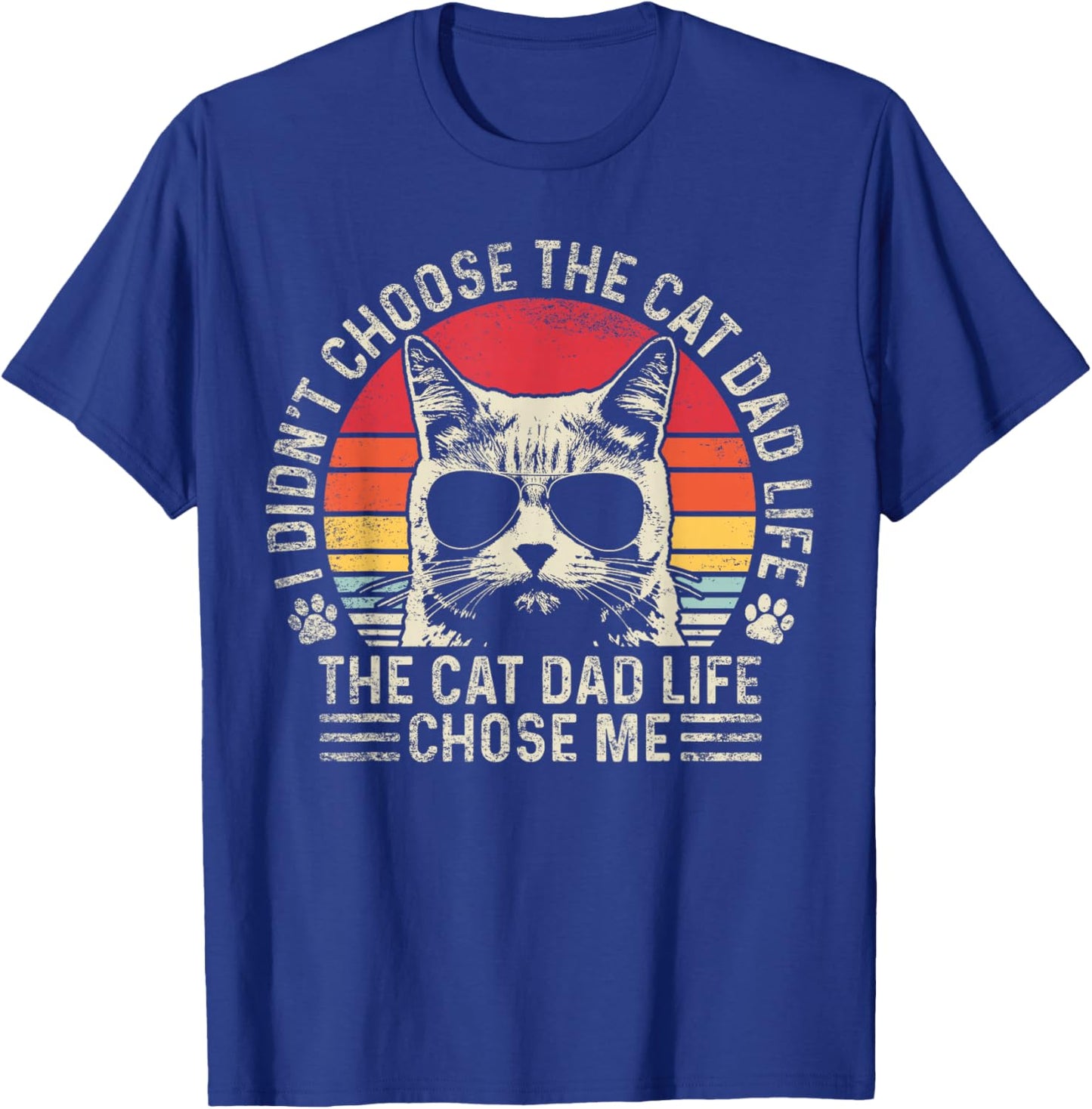 Cat Dad Shirts Funny Cat Dad Father's Day Cat Daddy T-Shirt - T-Shirt | Royal