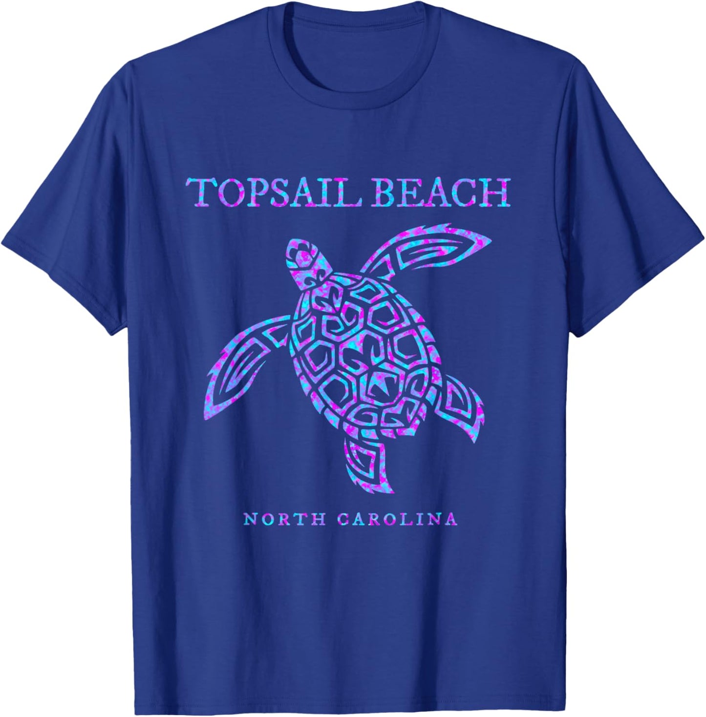 Topsail Beach North Carolina NC Sea Turtle Beach Vacation T-Shirt - T-Shirt | Royal
