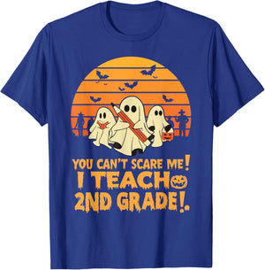 You Can't Scare Me I Teach 2nd grade Teacher Halloween T-Shirt - T-Shirt | Royal