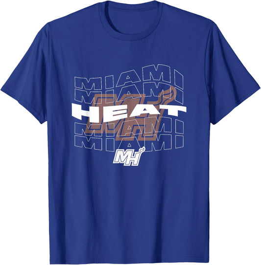 NBA Miami Heat Wave Outline Team Logo T-Shirt - T-Shirt | Royal