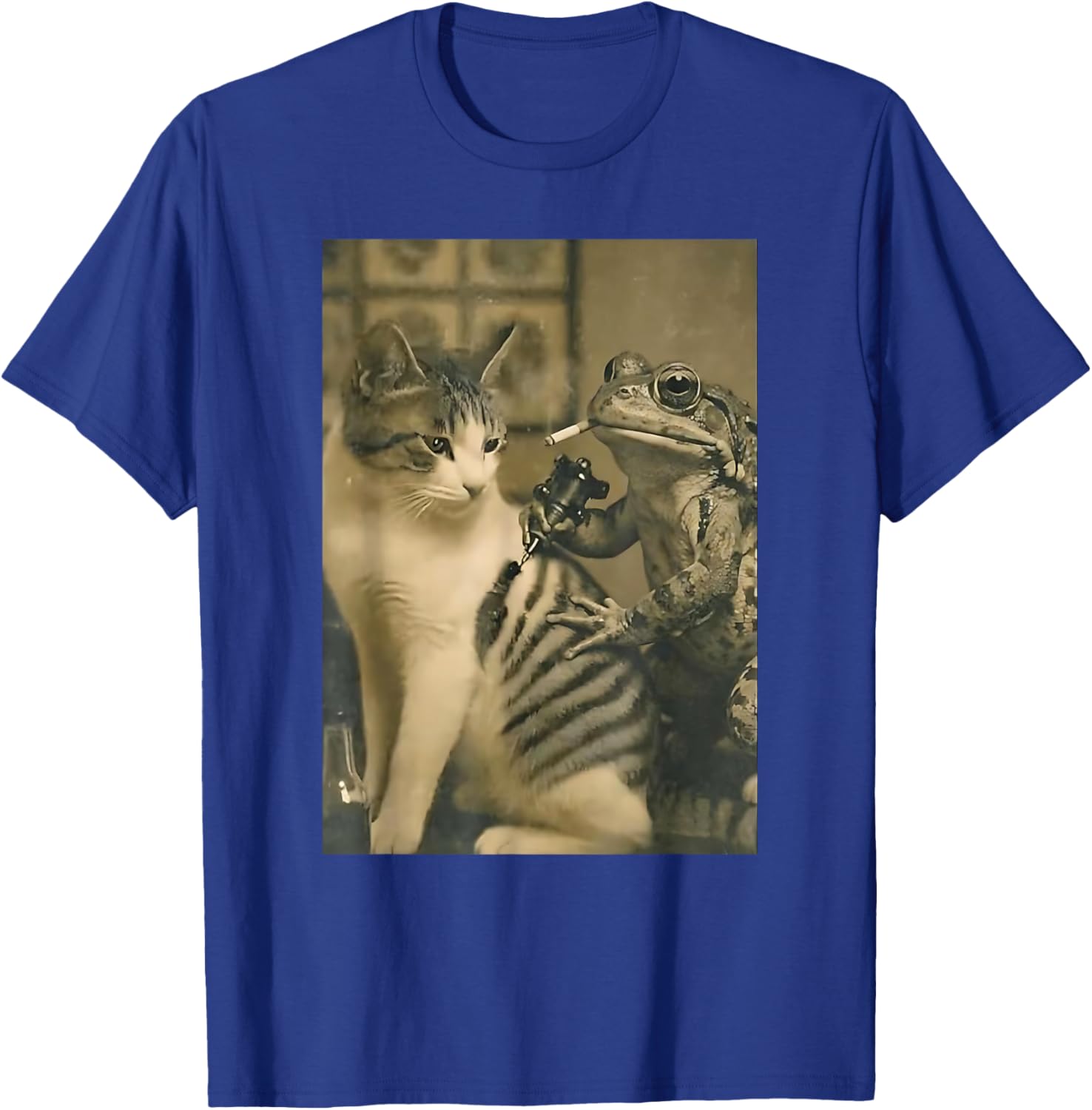 Vintage Cat Tattoo Inked Frog Artist Funny Meme T-Shirt - T-Shirt | Royal