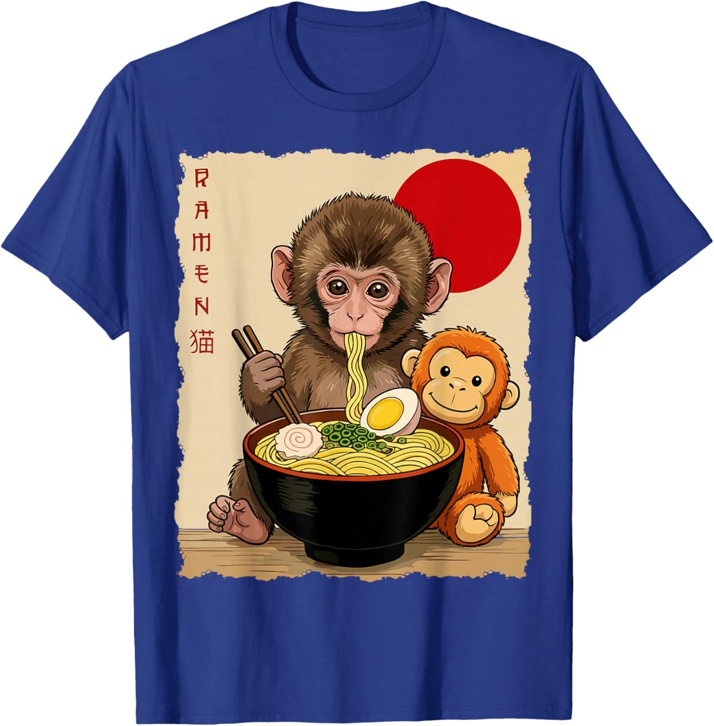 Punch Monkey Ramen Funny Ramen Noodles Punch Monkey T-Shirt - T-Shirt | Royal