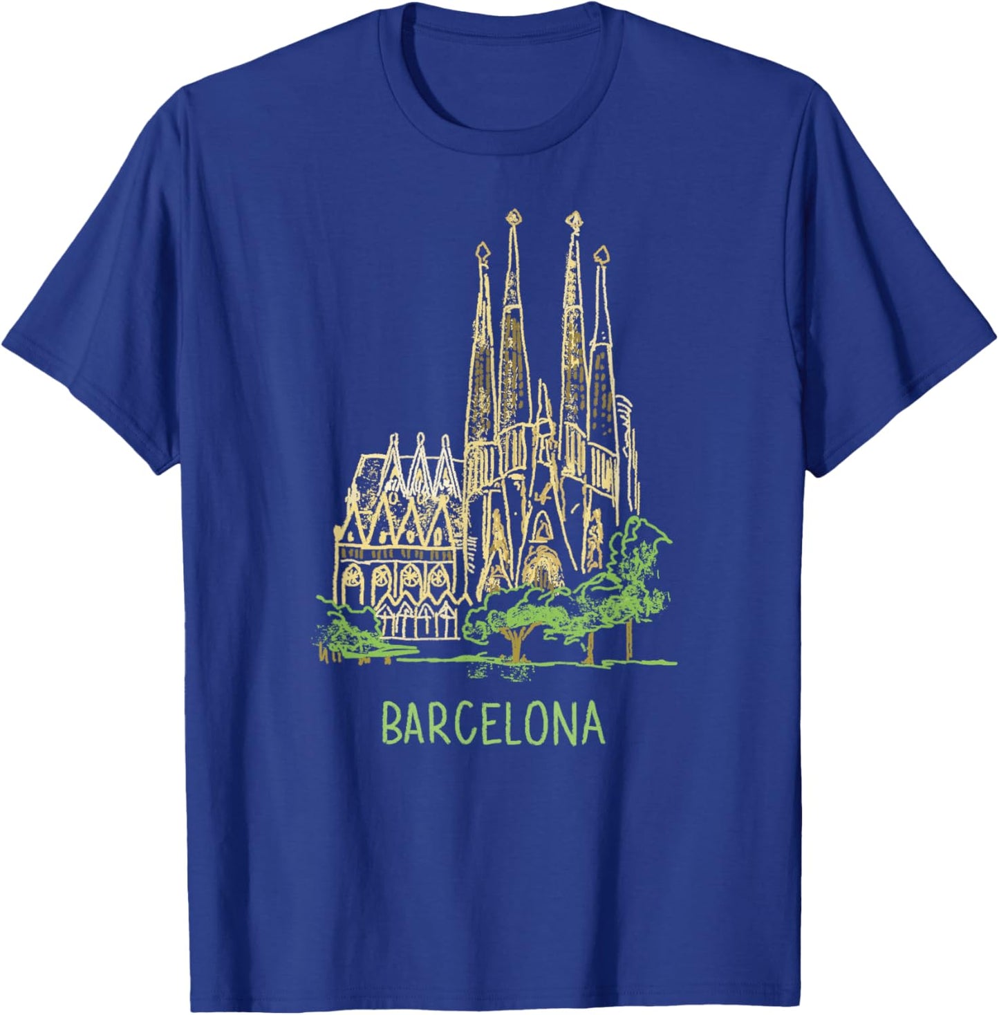 Barcelona Spain Travel Souvenir Historic City Landmark Gift T-Shirt - T-Shirt | Royal