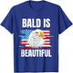 Bald Is Beautiful 4th of Bald Eagle American Flag USA Gift T-Shirt - T-Shirt | Royal
