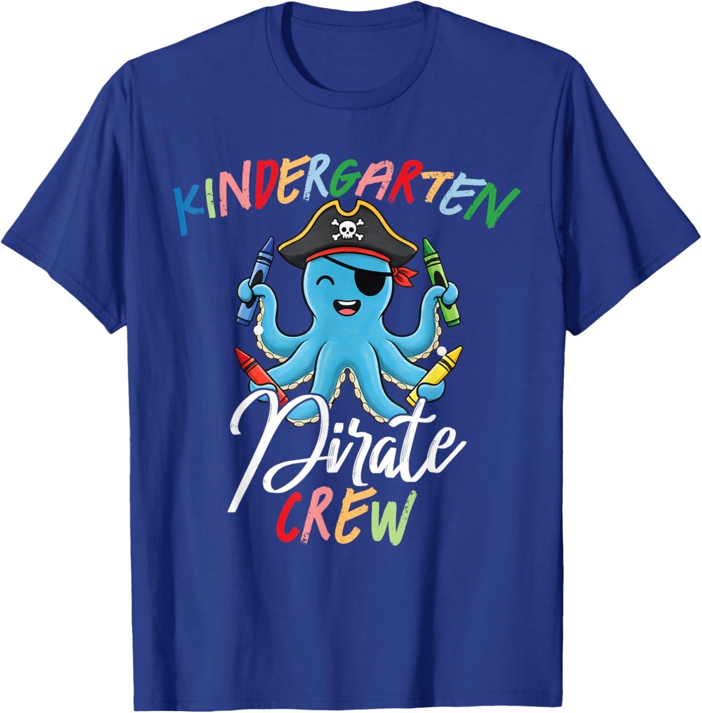 Funny Kindergarten Teacher Student Octopus Pirate Crew Squad T-Shirt - T-Shirt | Royal