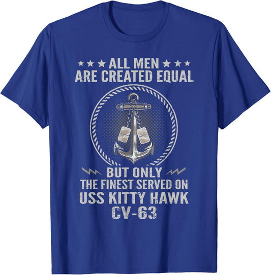 Only The Finest Served On USS Kitty Hawk CV-63 US Veteran T-Shirt - T-Shirt | Royal