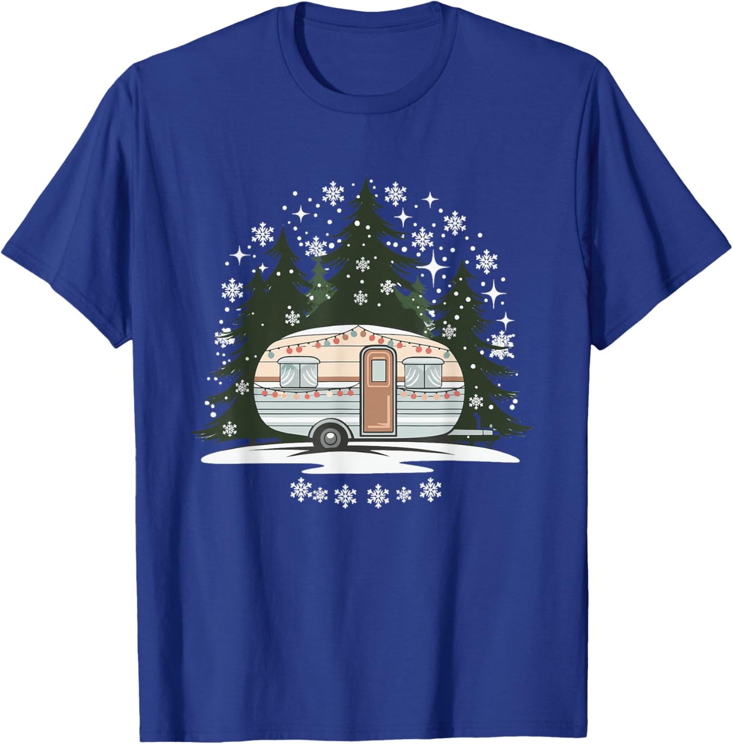 Camping RV Christmas Motorhome T-Shirt - T-Shirt | Royal
