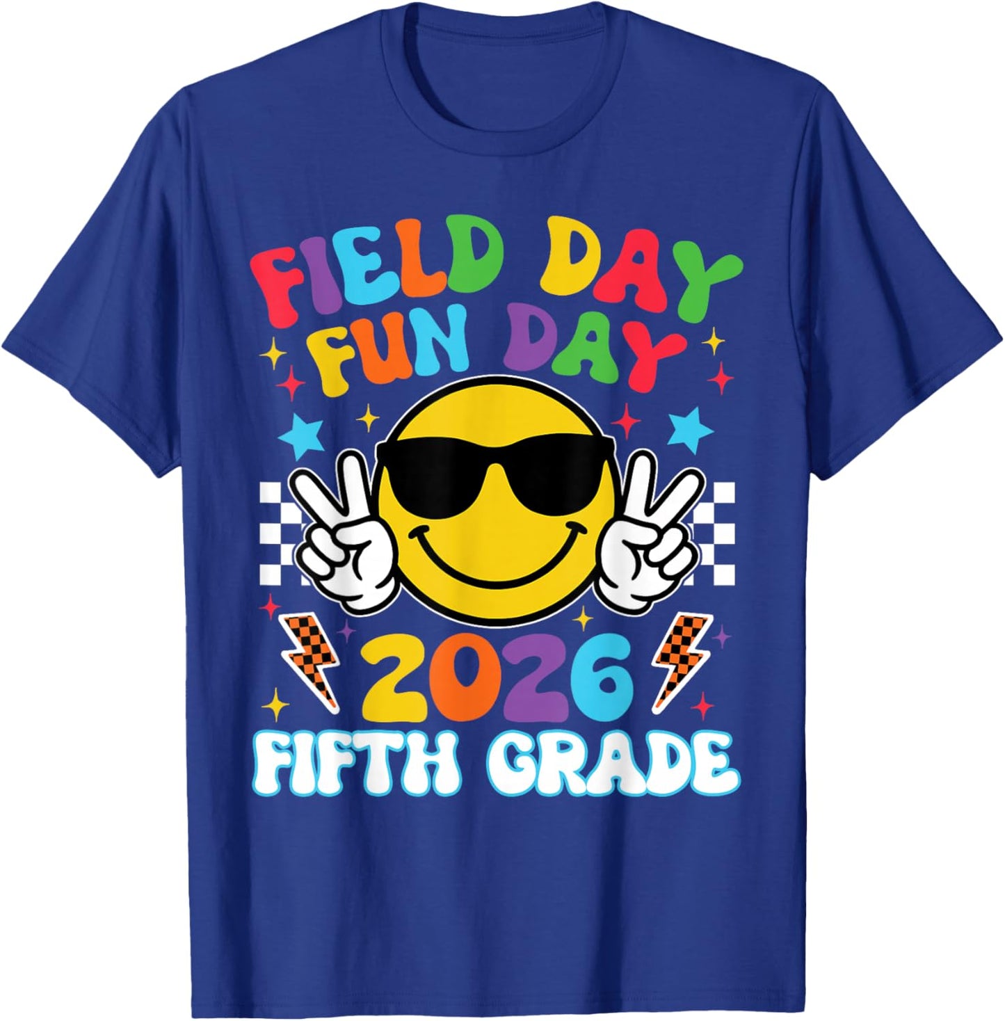 5th Grade Field Day Fun Day 2026 Teacher Boy Girl Kid T-Shirt - T-Shirt | Royal