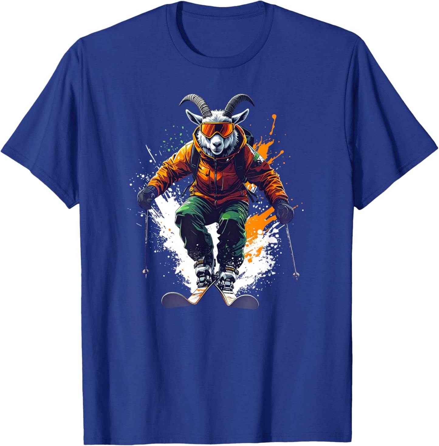 Ski Champion Goat Splash Art Outfit T-Shirt - T-Shirt | Royal